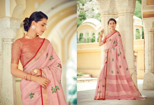 Sangam Sushmita Festive Wear Linen Embroidery Saree Collection